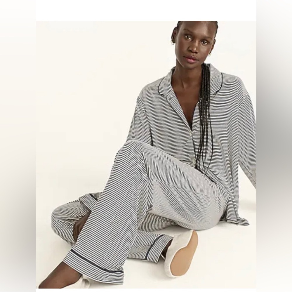 J. Crew Eco Dreamiest Long-Sleeve Pajama Set Striped Size XS
